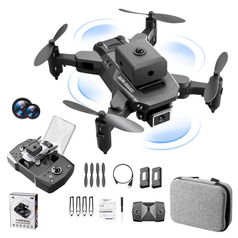 KY912 Folding Mini Drone Aerial Photo Quadcopter Four-Sided Obstacle Avoidance Dual Lens RC Aircraft (2Pcs Batteries) KY912 Folding Mini Drone Aerial Photo Quadcopter Four-Sided Obstacle Avoidance Dual Lens RC Aircraft (2Pcs Batteries)